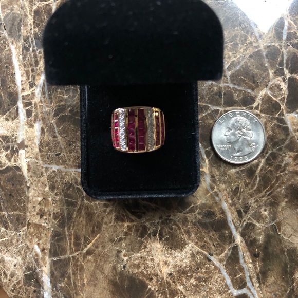 VTG 925 Sterling Silver Ring with gold overlay - Picture 3 of 8